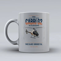 Thumbnail for Guimbal Cabri G2 design on light gray ceramic mug, double-side print