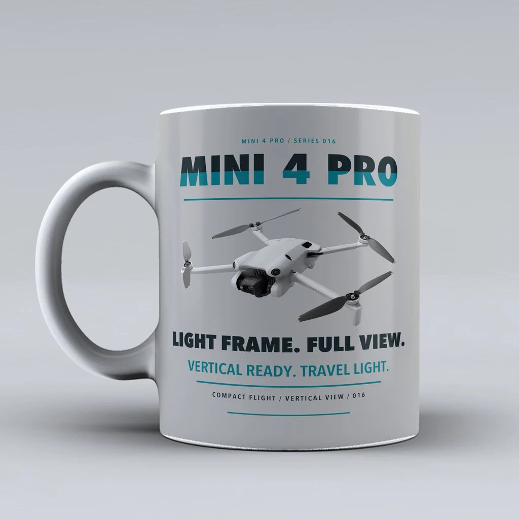 Mini 4 Pro Mug design on light gray dji