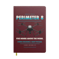 Thumbnail for Skyfront Perimeter 8 design on dark red notebook