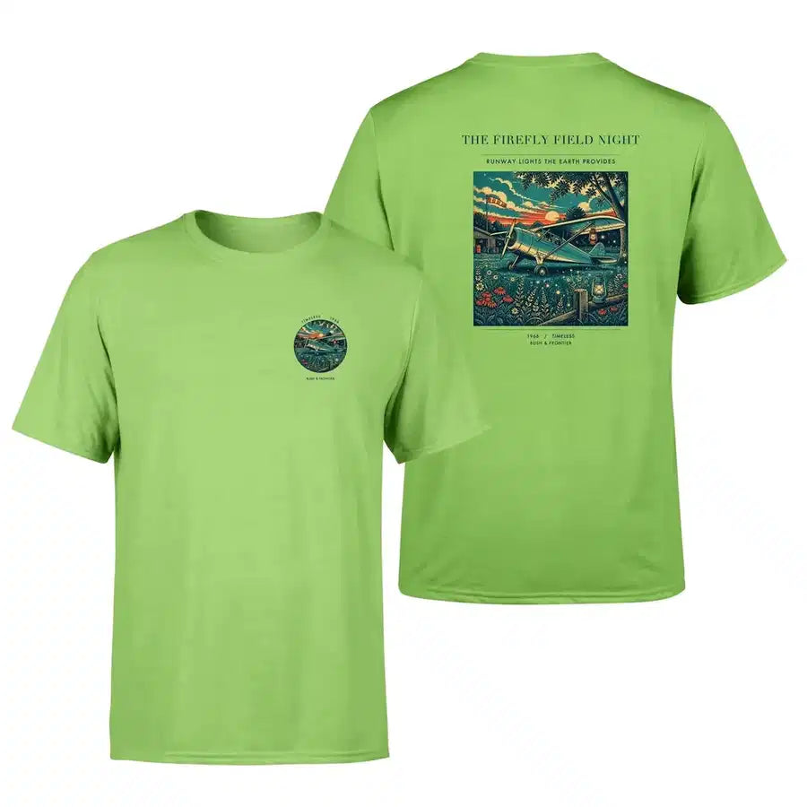 VINTAGE G4400 - The Firefly Field Night - Double-Side T-Shirt design on lightgreen double side t shirt