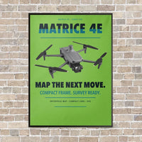 Thumbnail for DJI Matrice 4E vertical canvas print - framed - light green background