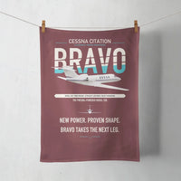 Thumbnail for Cessna Citation Bravo design on dark red towel