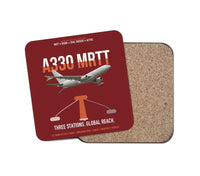Thumbnail for Airbus A330 MRTT design on dark red 1 piece coaster