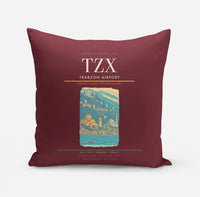 Thumbnail for Trabzon Airport (TZX) design on dark red pillow