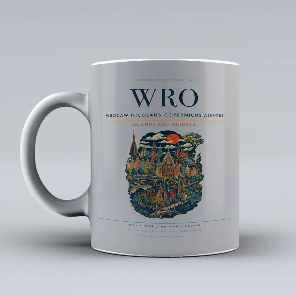 Wrocaw Nicolaus Copernicus Airport WRO Mug - Light Gray