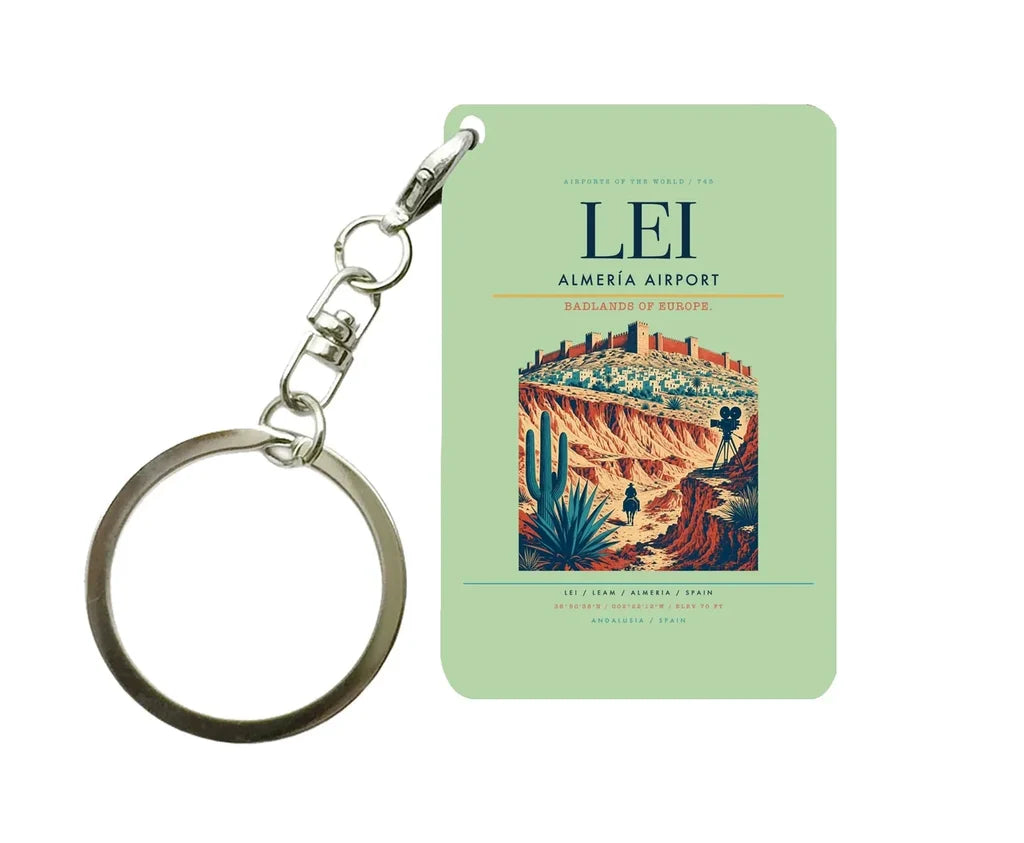 Almería Airport (LEI) design on light green key chain