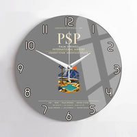 Thumbnail for Palm Springs International Airport (PSP) design on gray no frame wall clock