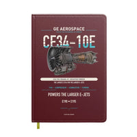 Thumbnail for CF34-10E design on dark red notebook
