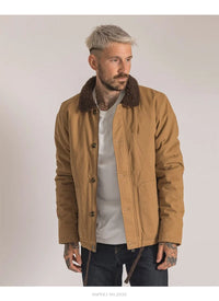 Thumbnail for Navy N-1 Retro Deck  Thickening Pilot Jacket With Plush Lamb Wool - view 22
