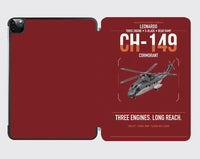 Thumbnail for Leonardo CH-149 Cormorant design on dark red ipad tablet case