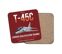 Thumbnail for T-45C Goshawk design on dark red 1 piece coaster