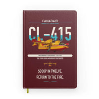 Thumbnail for Canadair CL-415 design on dark red notebook
