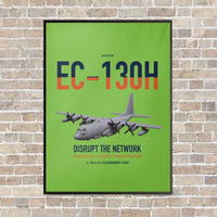 Thumbnail for EC-130H Compass Call vertical canvas print - framed - light green background