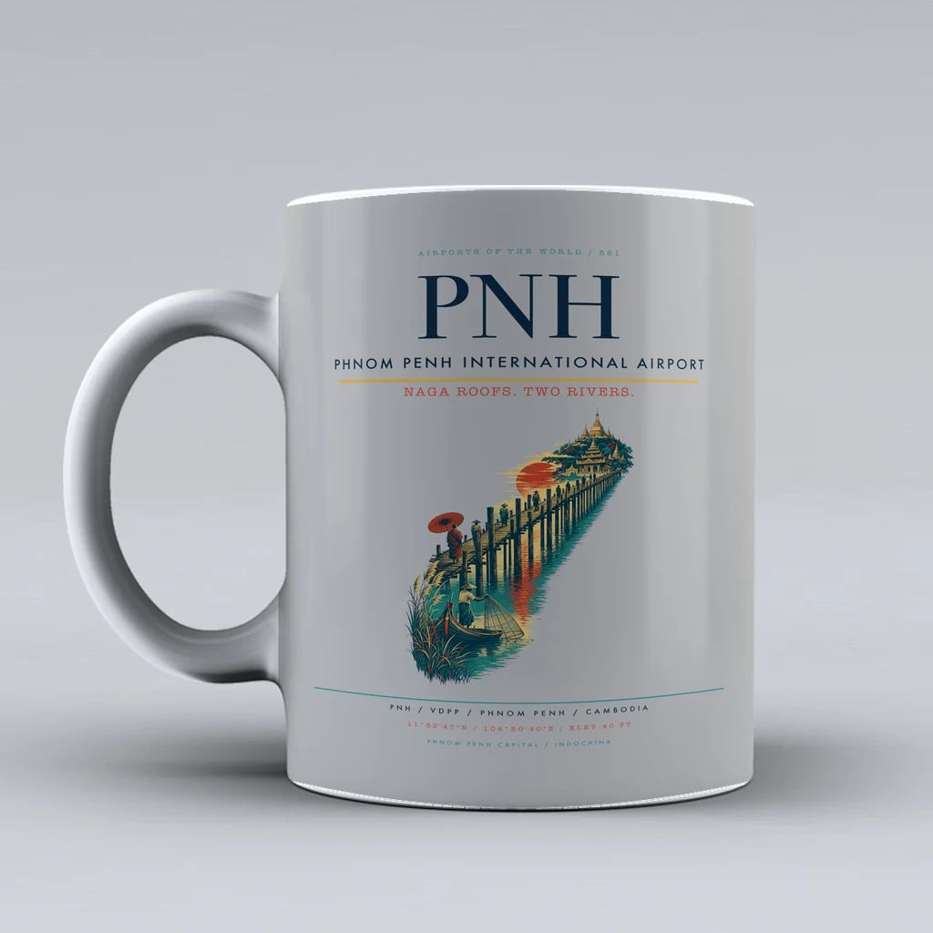 Penh International Airport PNH Mug design on light gray phnom