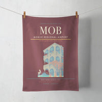 Thumbnail for Mobile Regional Airport (MOB) design on dark red towel