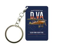 Thumbnail for Albatros D.Va design on navy blue designed key chain, double-side print