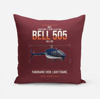 Thumbnail for Bell 505 design on dark red pillow