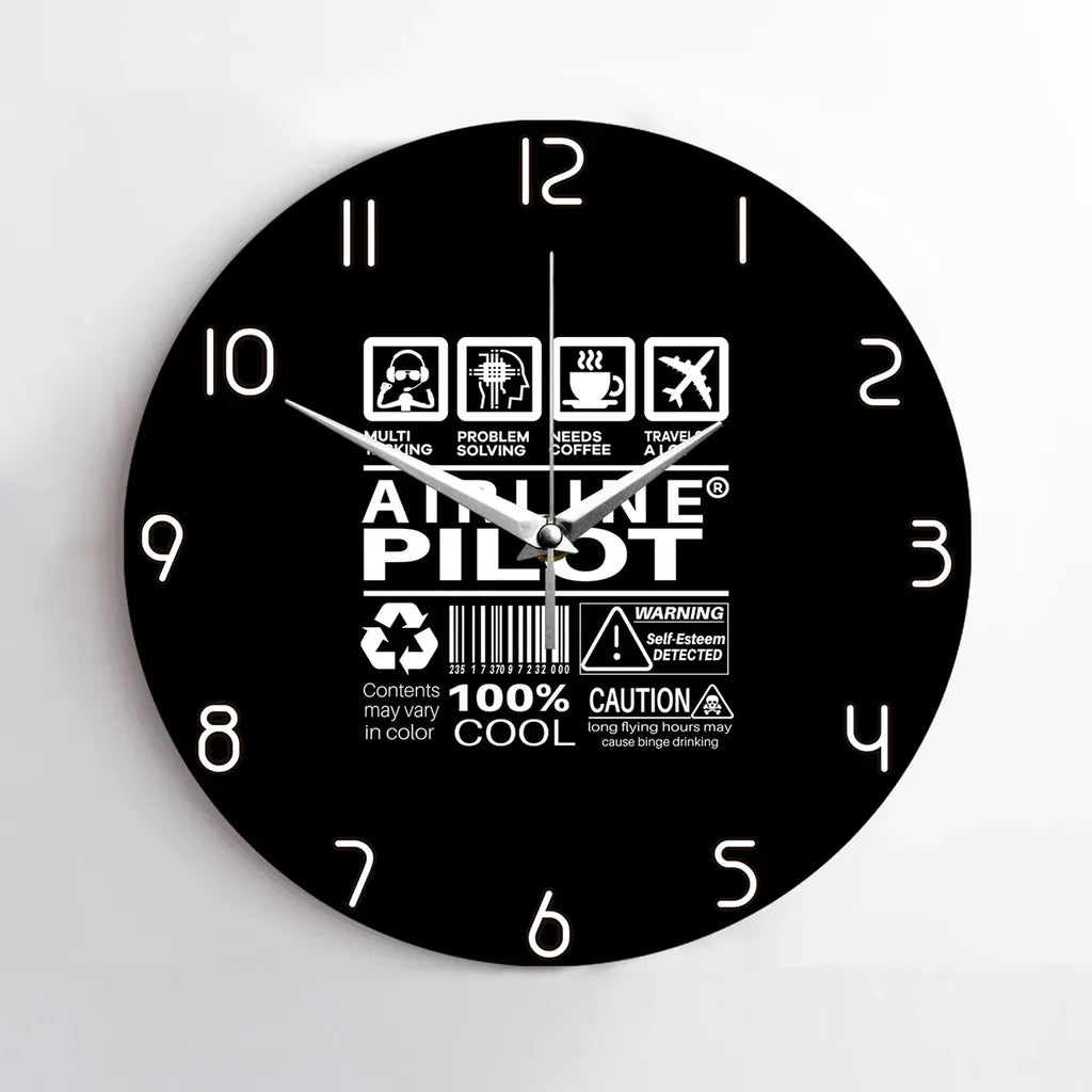 Airline Pilot Label Wall Clock - view 2