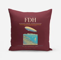 Thumbnail for Bodensee-Airport Friedrichshafen (FDH) design on dark red pillow