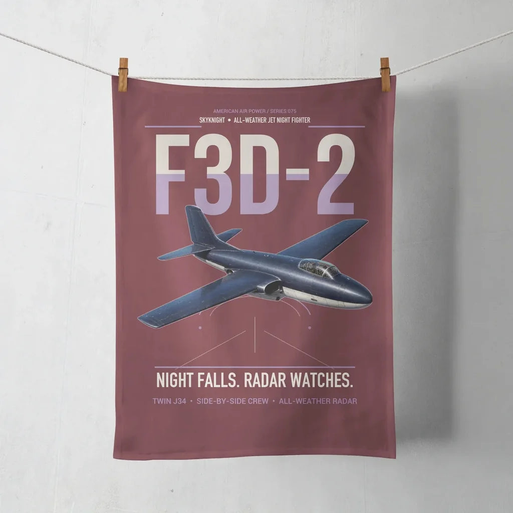 F3D-2 Skyknight design on dark red towel