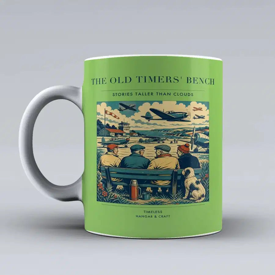 VINTAGE G4140 - The Old Timers' Bench - Ceramic Mug design on lightgreen