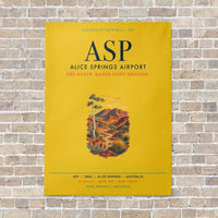 Thumbnail for Alice Springs Airport ASP vertical canvas print - no frame - yellow background