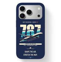Thumbnail for Boeing 787-9 Dreamliner design on navy blue magsafe iphone case
