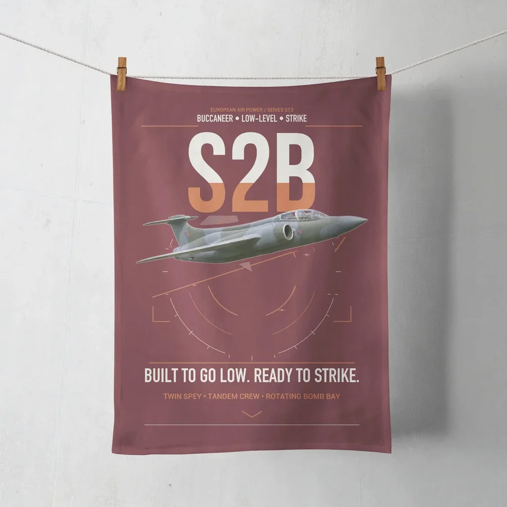 Blackburn Buccaneer S2B design on dark red towel