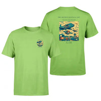 Thumbnail for VINTAGE G4471 - The Skydive Festival Lift - Double-Side T-Shirt design on lightgreen double side t shirt