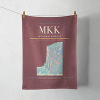 Thumbnail for Molokai Airport (MKK) design on dark red towel