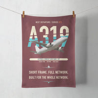Thumbnail for Airbus A319ceo design on dark red towel