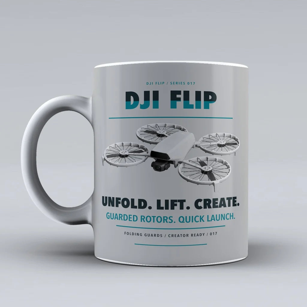 Flip Mug design on light gray dji