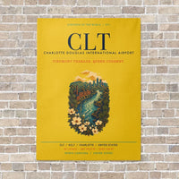 Thumbnail for Charlotte Douglas International Airport CLT vertical canvas print - no frame - yellow background