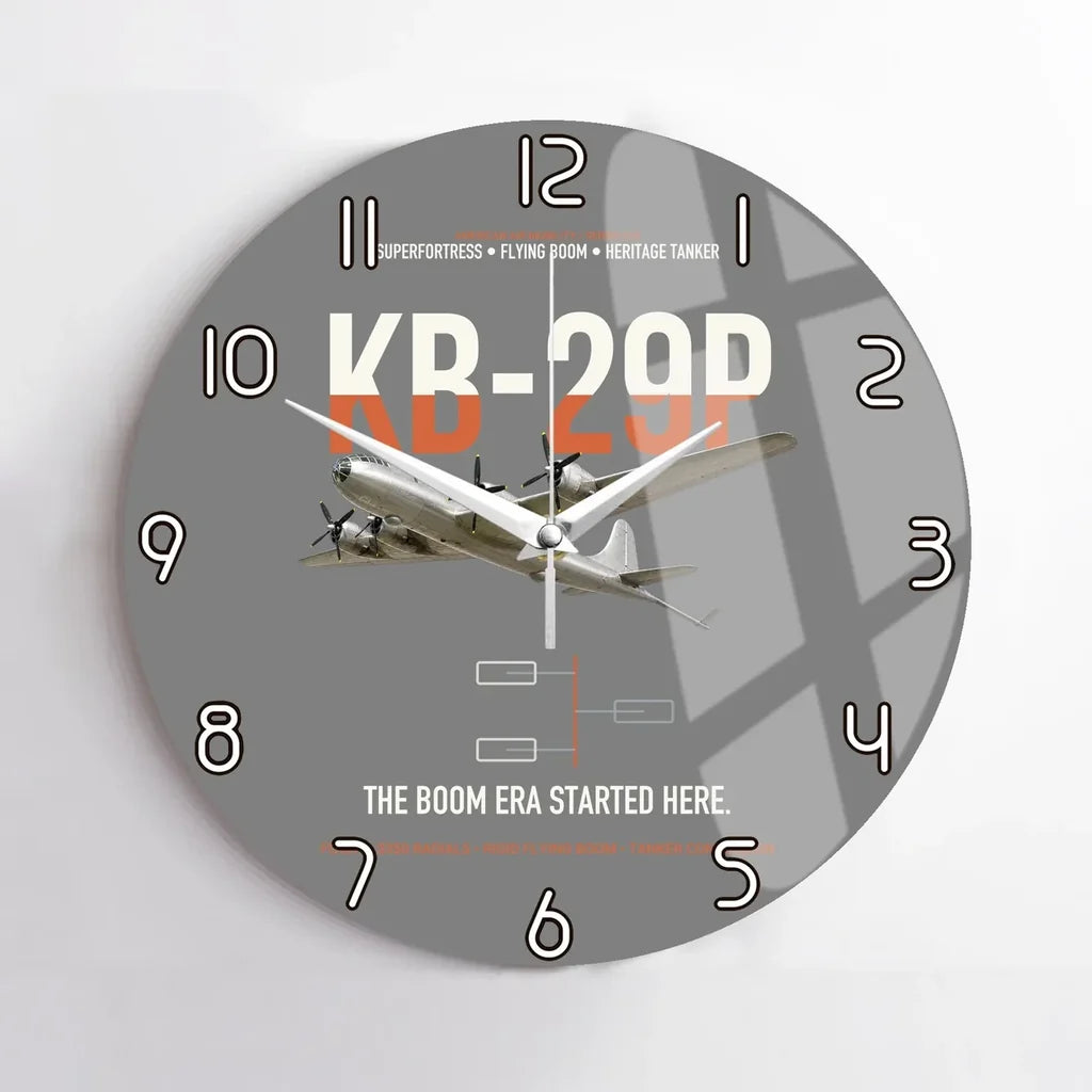 KB-29P SUPERFORTRESS design on gray no frame wall clock