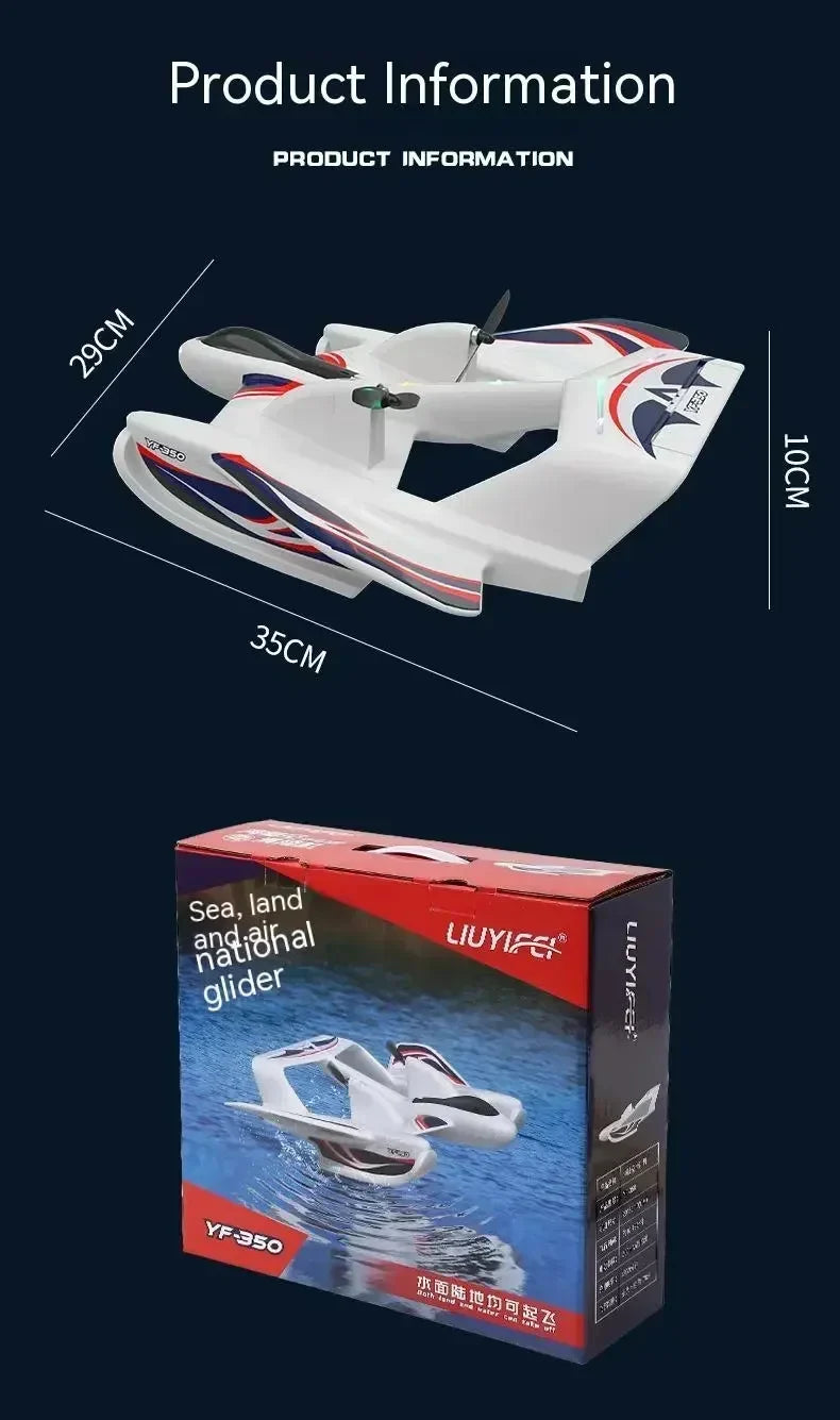RC Plane 2.4G Radio EPP Foam Fixed-Wing Glider With LED Lights YF-350 Model Water Land - view 12