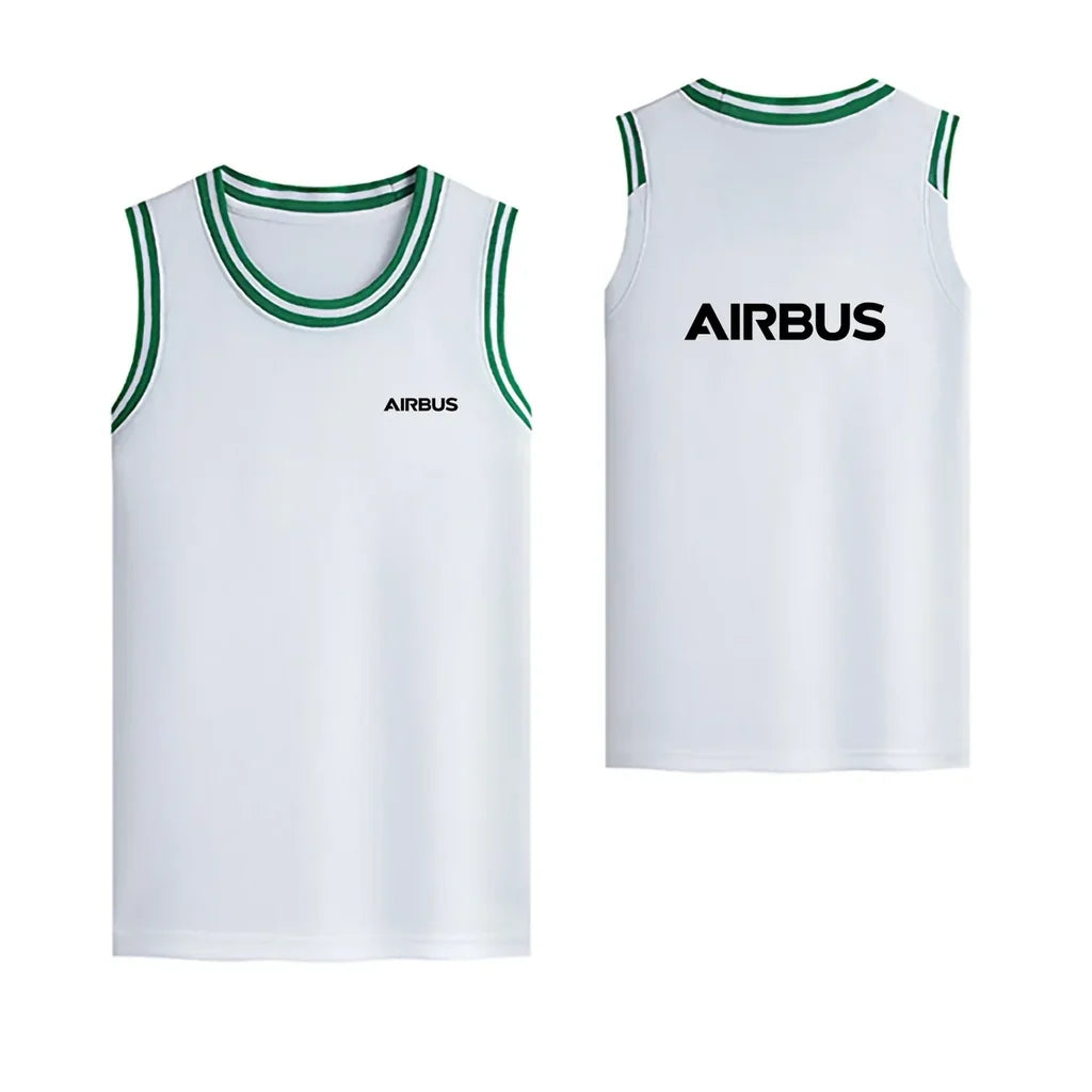 Airbus & Text Designed Basketball Style Sports Tank Tops - view 12