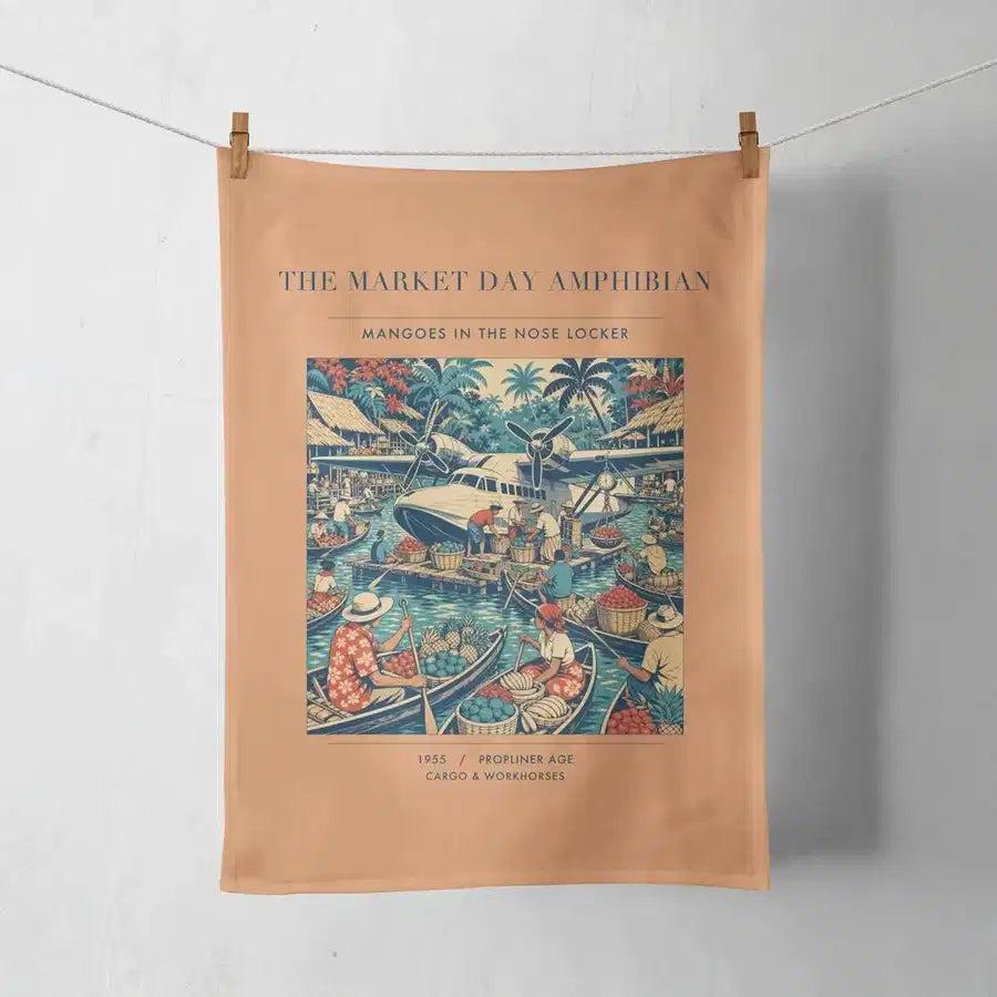 VINTAGE G4404 - The Market Day Amphibian - Designed Towels design on orange