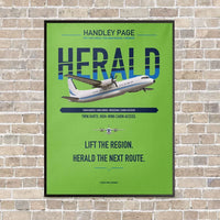 Thumbnail for Handley Page HPR.7 Dart Herald vertical canvas print - framed - light green background