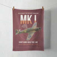 Thumbnail for Hawker Hurricane Mk I design on dark red towel