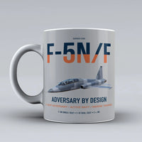 Thumbnail for F-5N F Adversary design on light gray ceramic mug, double-side print