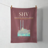 Thumbnail for Shreveport Regional Airport (SHV) design on dark red towel