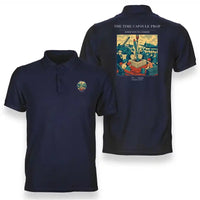 Thumbnail for VINTAGE G4428 - The Time Capsule Prop - Double-Side Polo T-Shirt design on navyblue