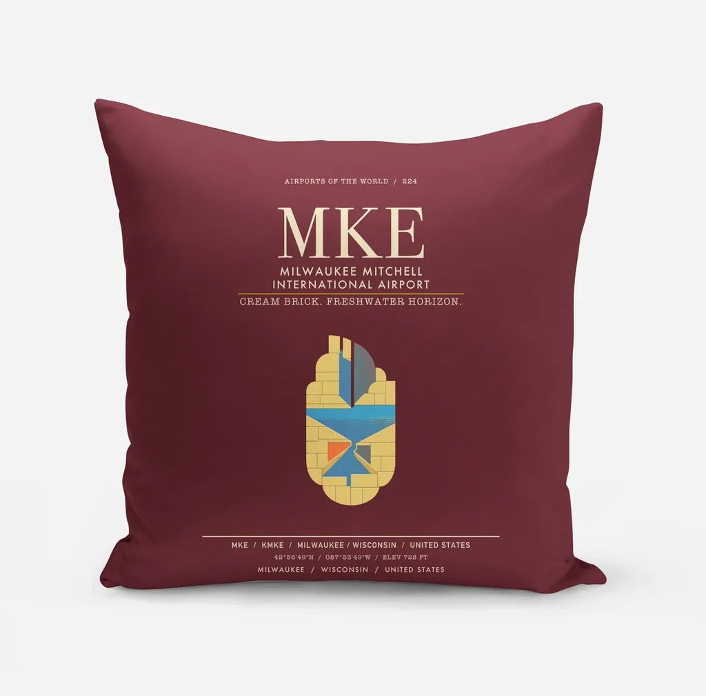 Milwaukee Mitchell International Airport MKE - Dark Red