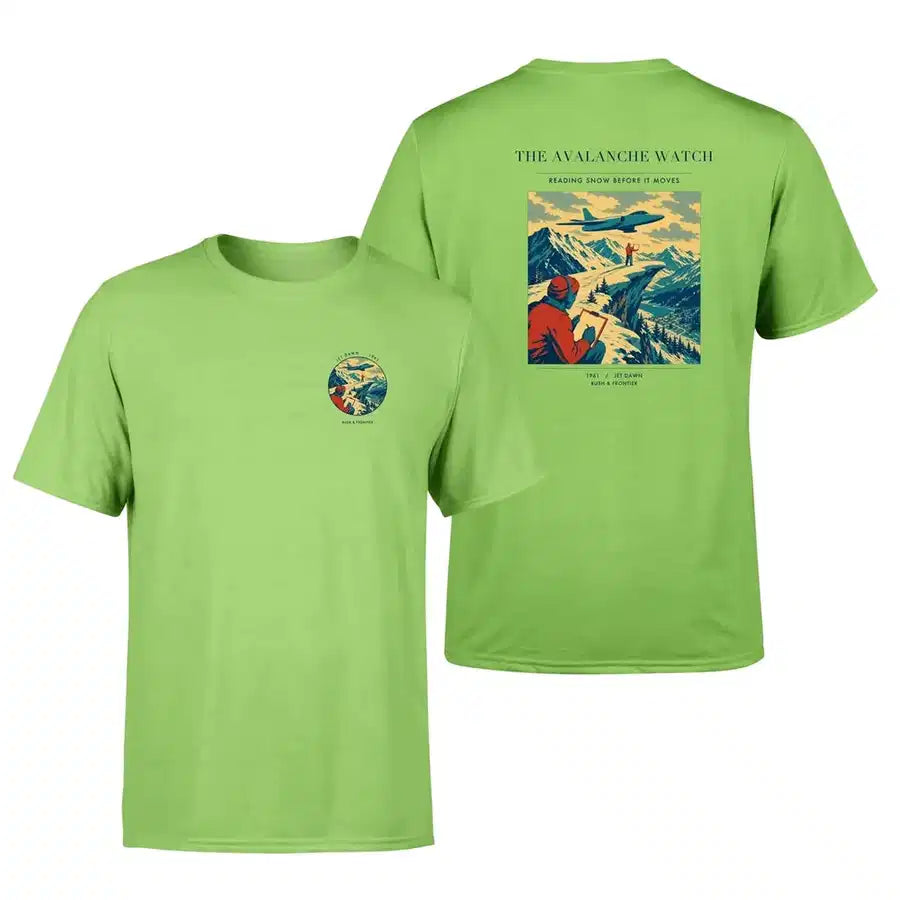 VINTAGE G4344 - The Avalanche Watch - Double-Side T-Shirt design on lightgreen double side t shirt