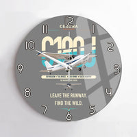 Thumbnail for Cessna 180J Skywagon design on gray no frame wall clock