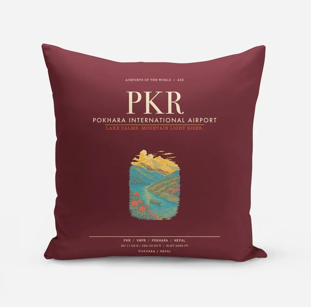 Pokhara International Airport PKR - Dark Red