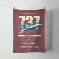Thumbnail for Boeing 737-900ER design on dark red towel