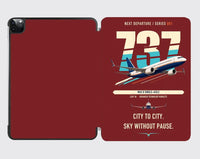 Thumbnail for Boeing 737 MAX 8 design on dark red ipad tablet case