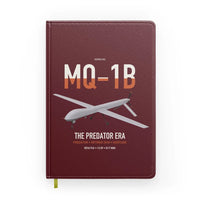 Thumbnail for MQ-1B Predator design on dark red notebook