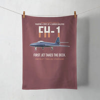 Thumbnail for FH-1 Phantom First Jet Takes the Deck design on dark red towel